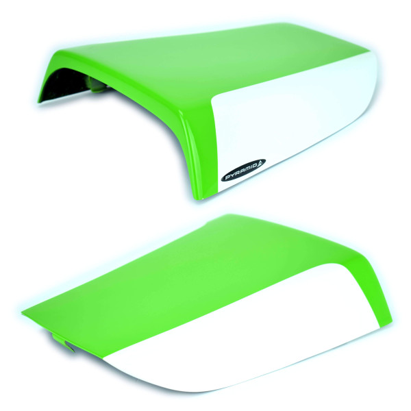 Pyramid Plastics Pyramid seat cowl | gloss green/metallic white | kawasaki zx7-r 1996>2003